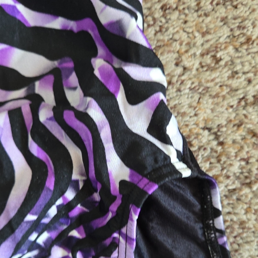 Speedo Black and Purple Patterned Swimwear - Picture 8 of 9